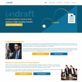 Indraft Solutions website by The Web Booth